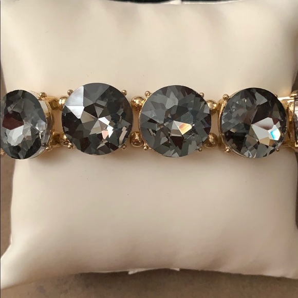 Jewelry - Gold Chunky Black Diamond Crystal Round Bracelet